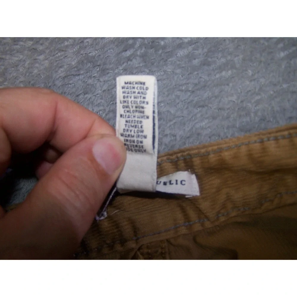 Banana Republic Pants Men's 33X30 (Tag 30) Brown Flat Front Corduroy Pima Cotton